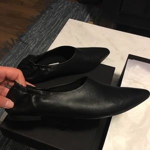Miista Soft Black Leather Flats - Size 40 (9.5)